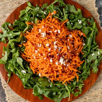 overhead: chilled moroccan carrot salad