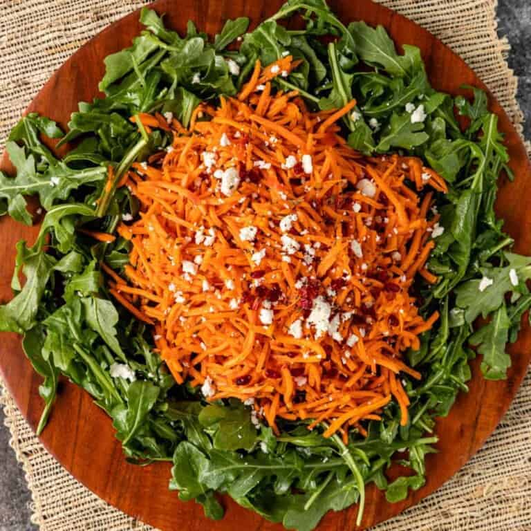 overhead: chilled moroccan carrot salad