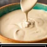 titled image for Pinterest (and shown): Homemade Tahini Dip