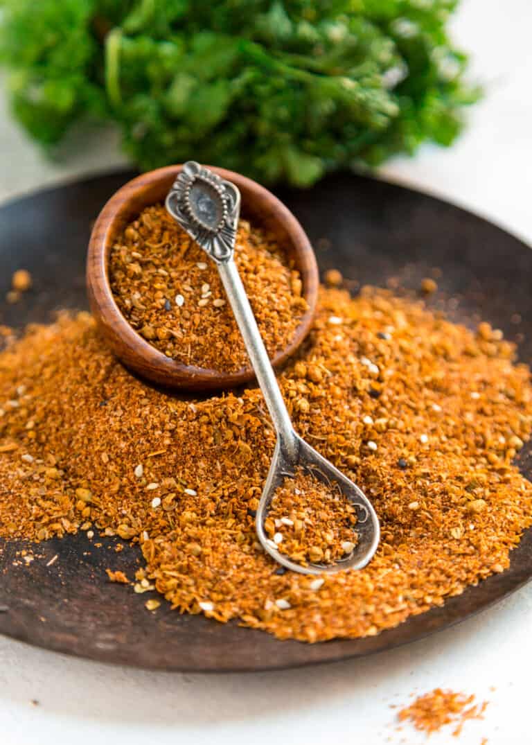 turkish spices on a spoon