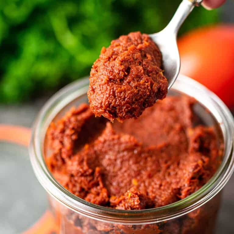spoonful of middle eastern chile paste