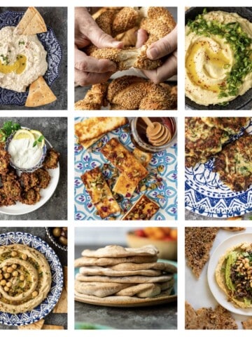photo collage of greek appetizers