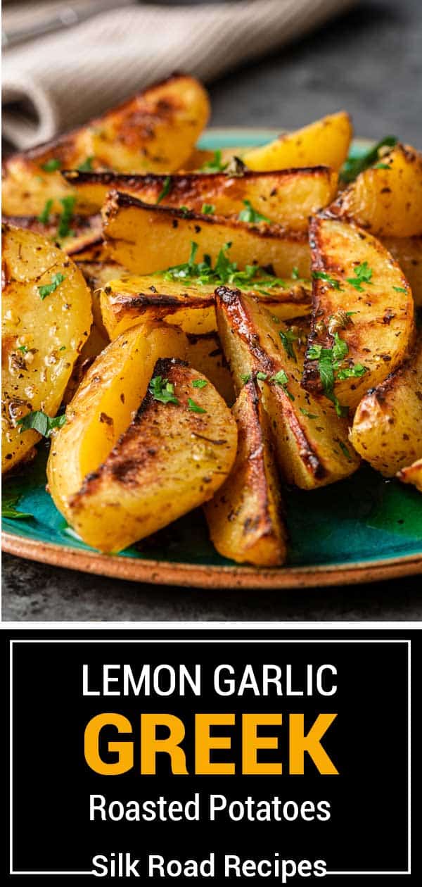 titled image of greek roasted potatoes