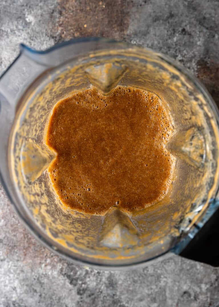 top view of blended ginger sauce