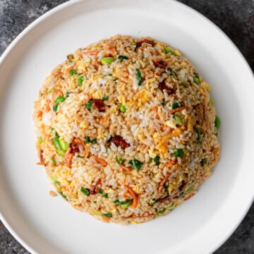 hibachi rice on platter