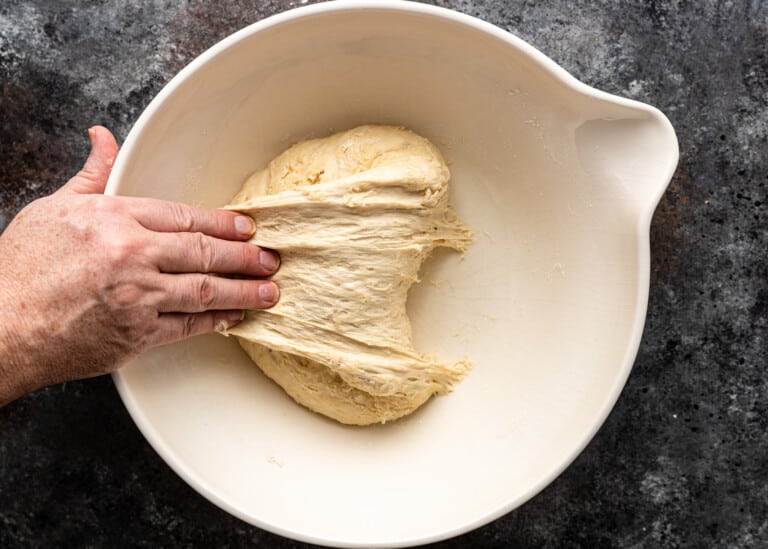 hand pulling pide dough