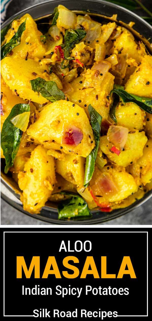 overhead of Aloo Masala (Spicy Potatoes)