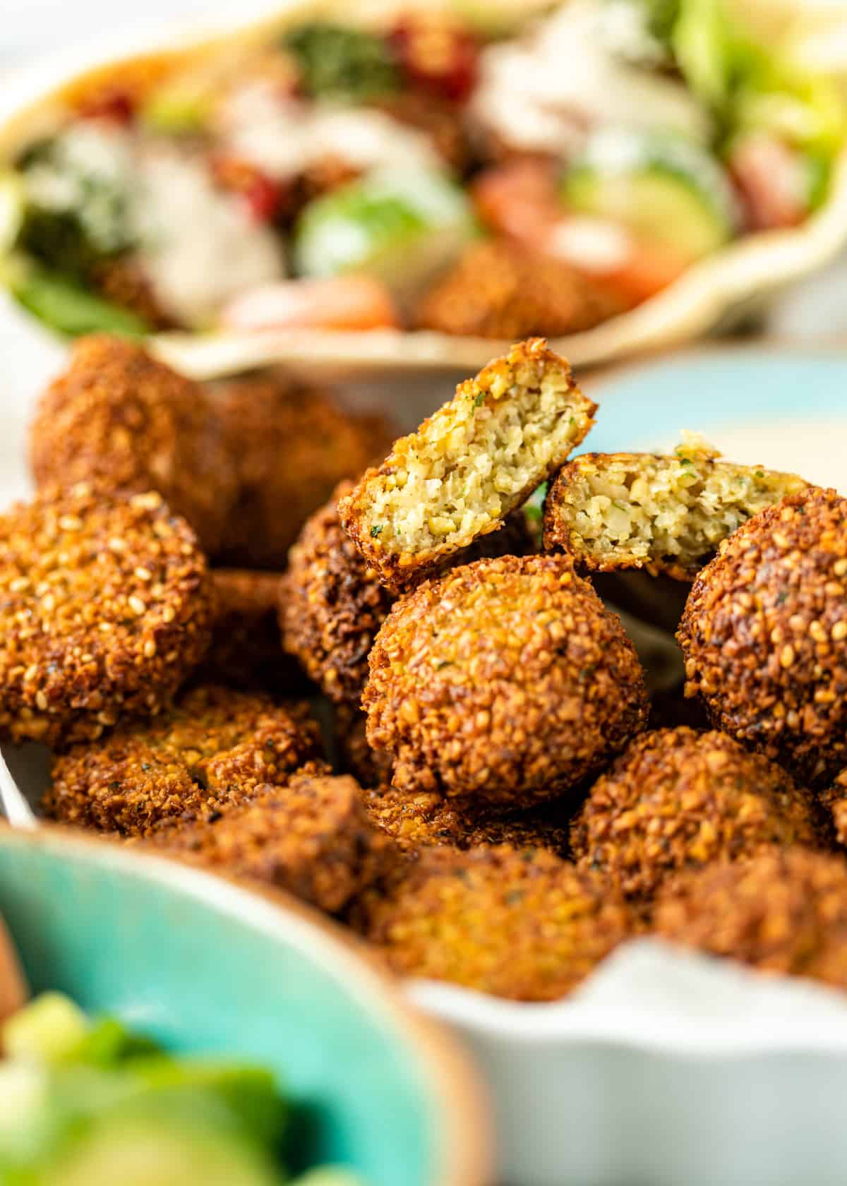 falafel recipe with a bite out of it