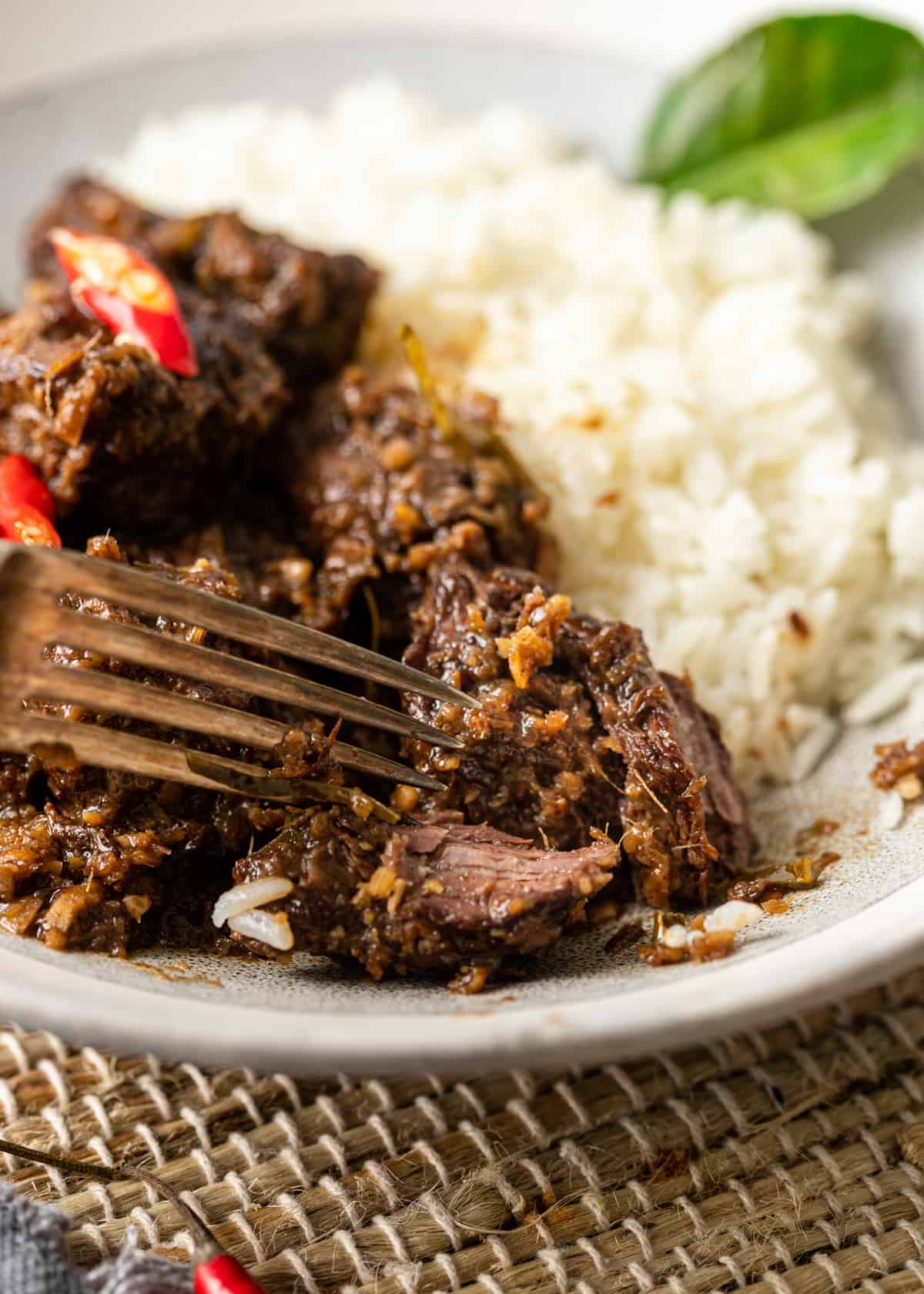 fork tender Beef Rendang Curry