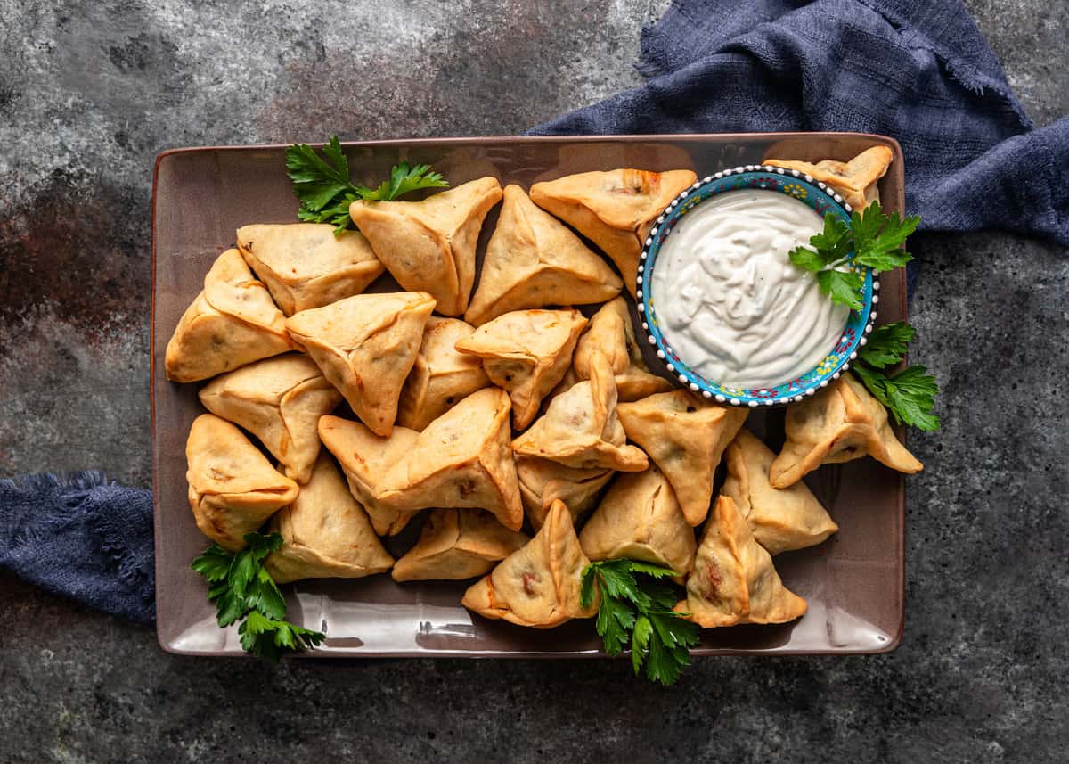 platter filled with Fatayer