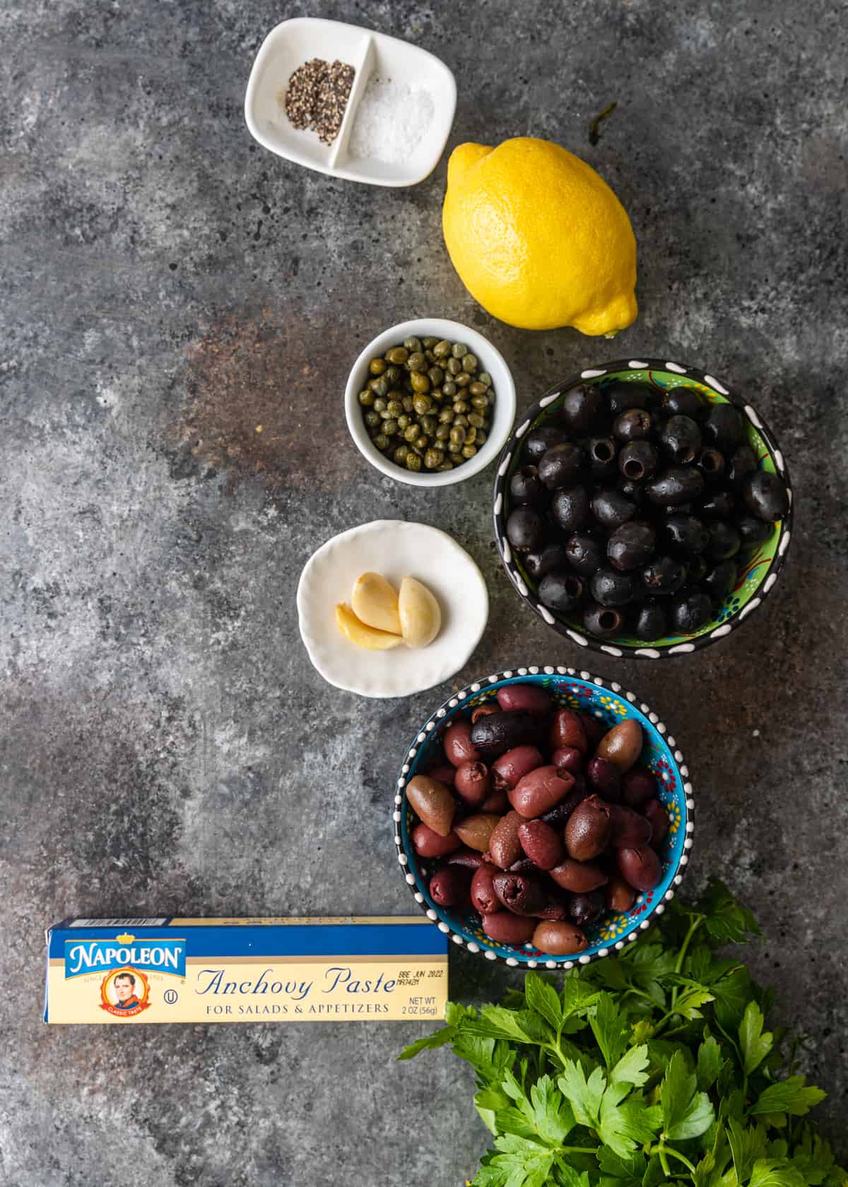 ingredients to make Olive Tapenade