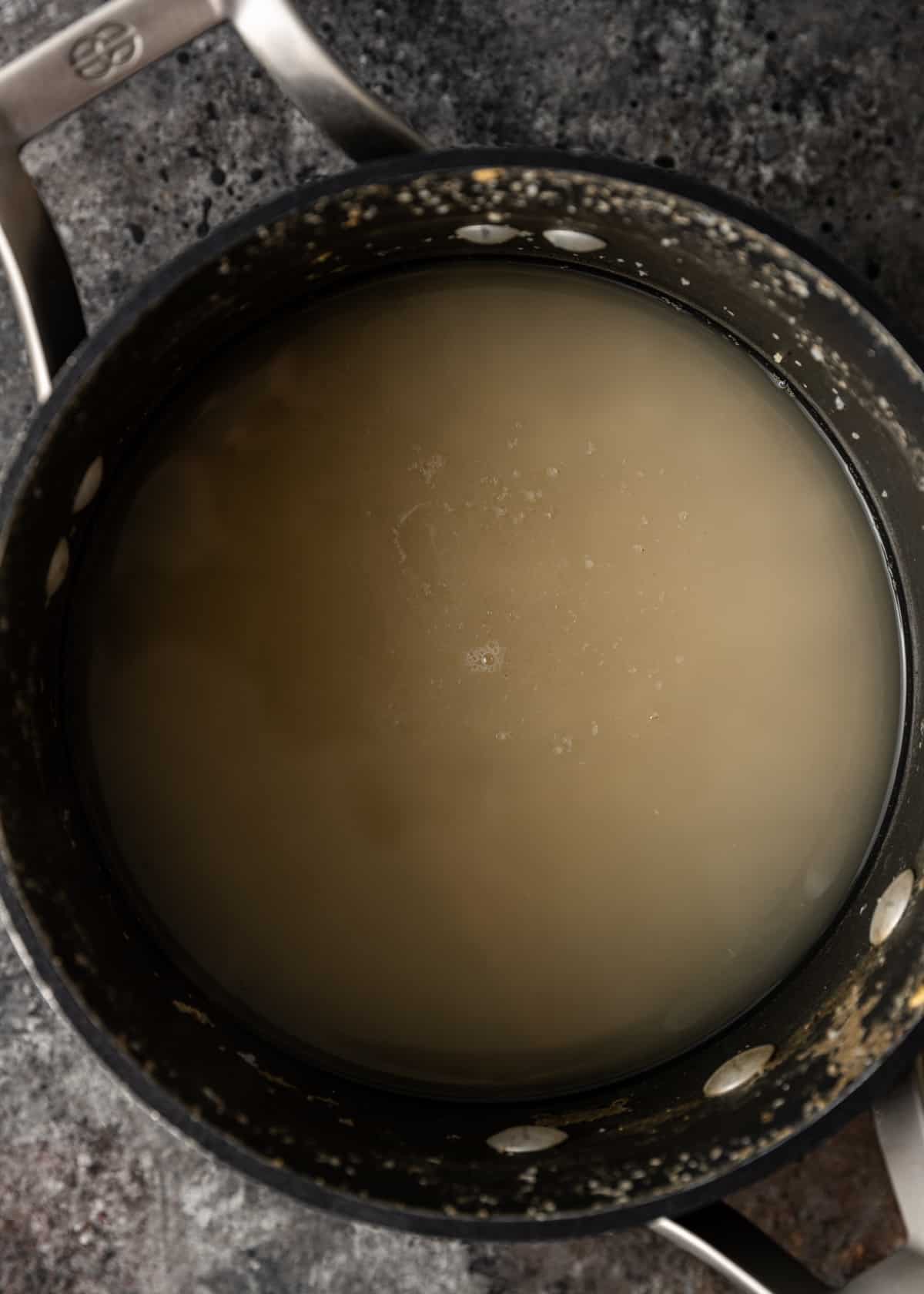 liquid in a pan