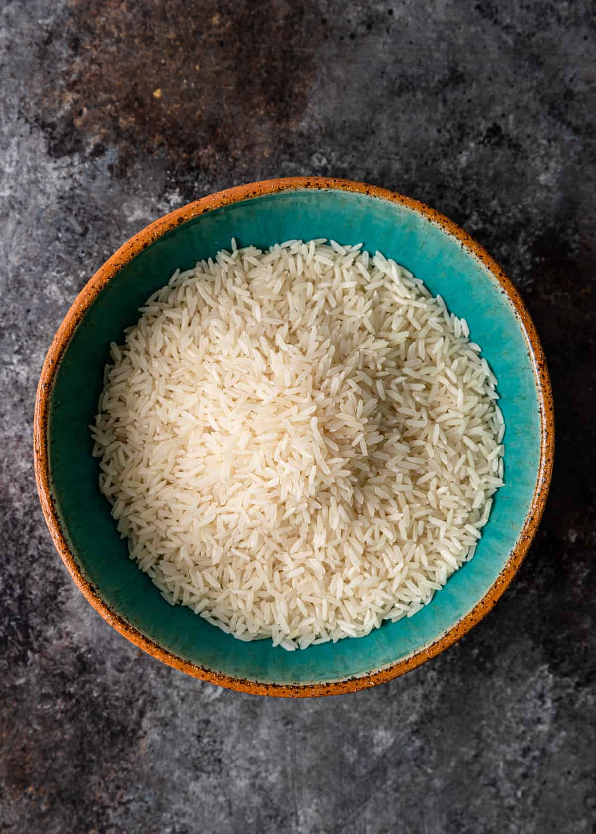 dry rice in a bowl