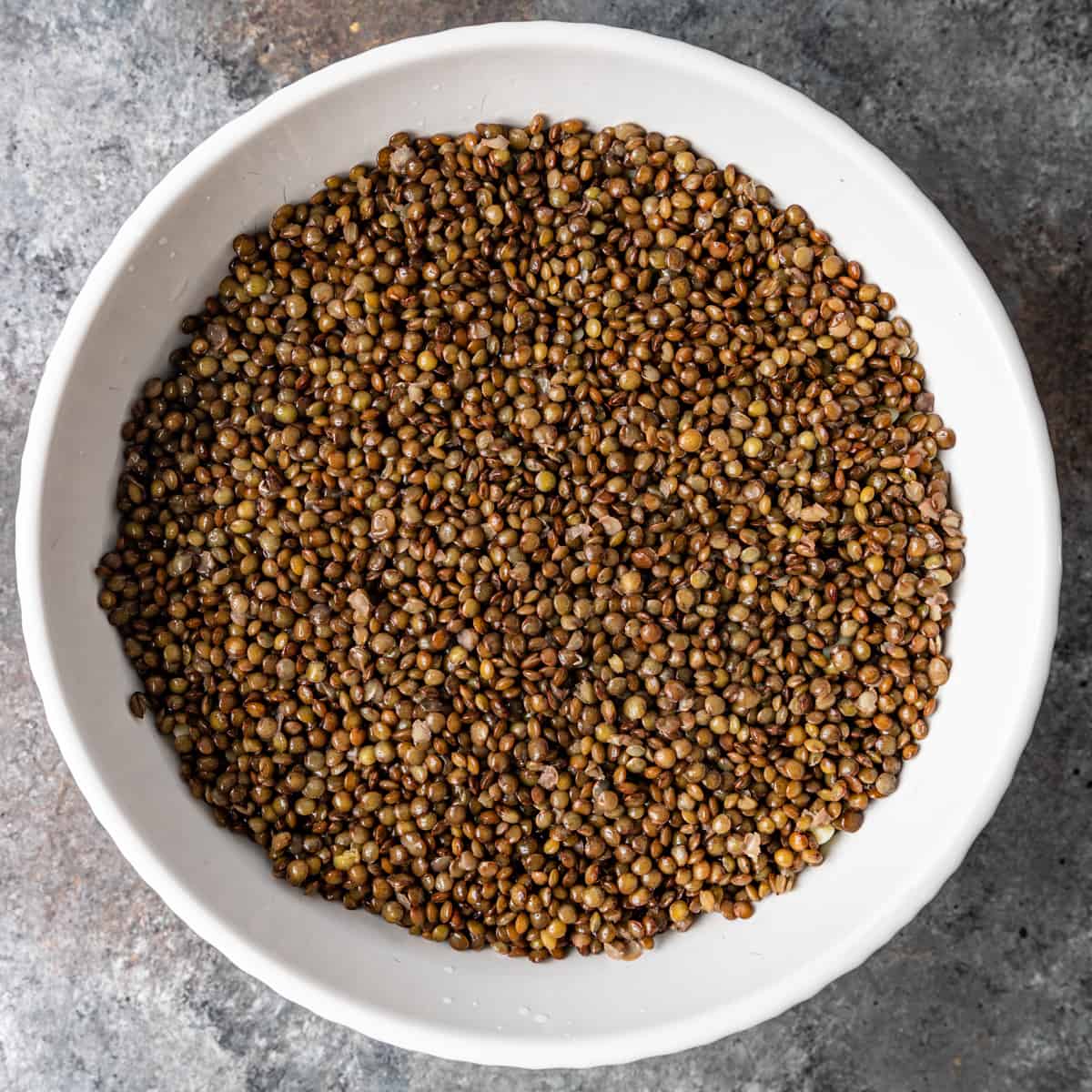 lentils in a white bowl