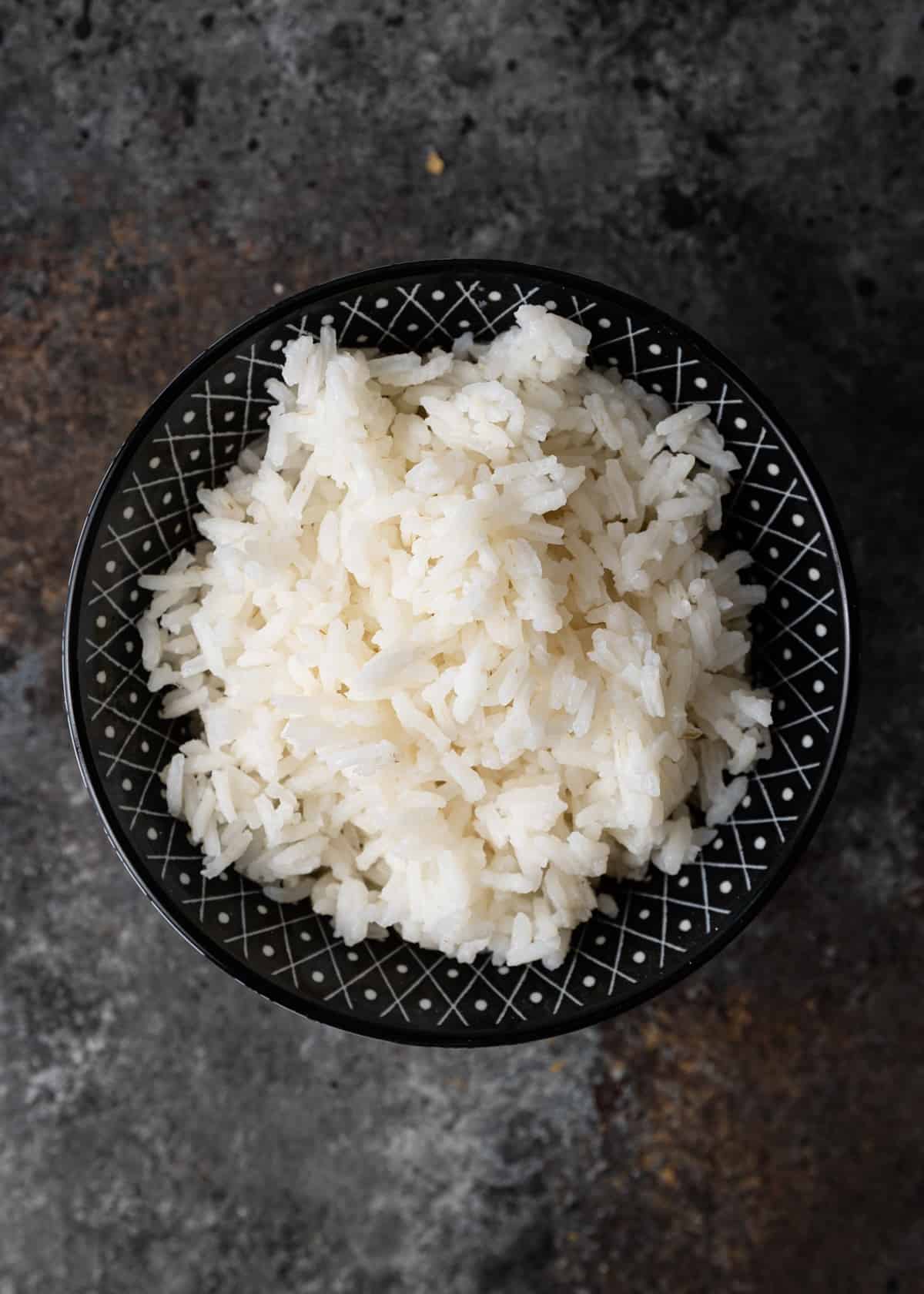 fluffy white rice in a bowl