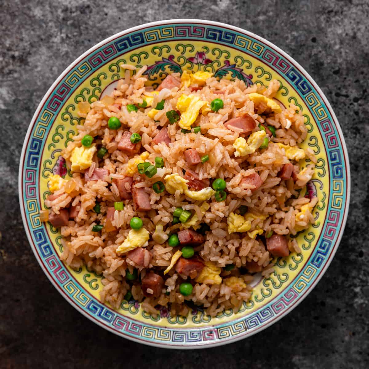 overhead view of Pork Fried Rice
