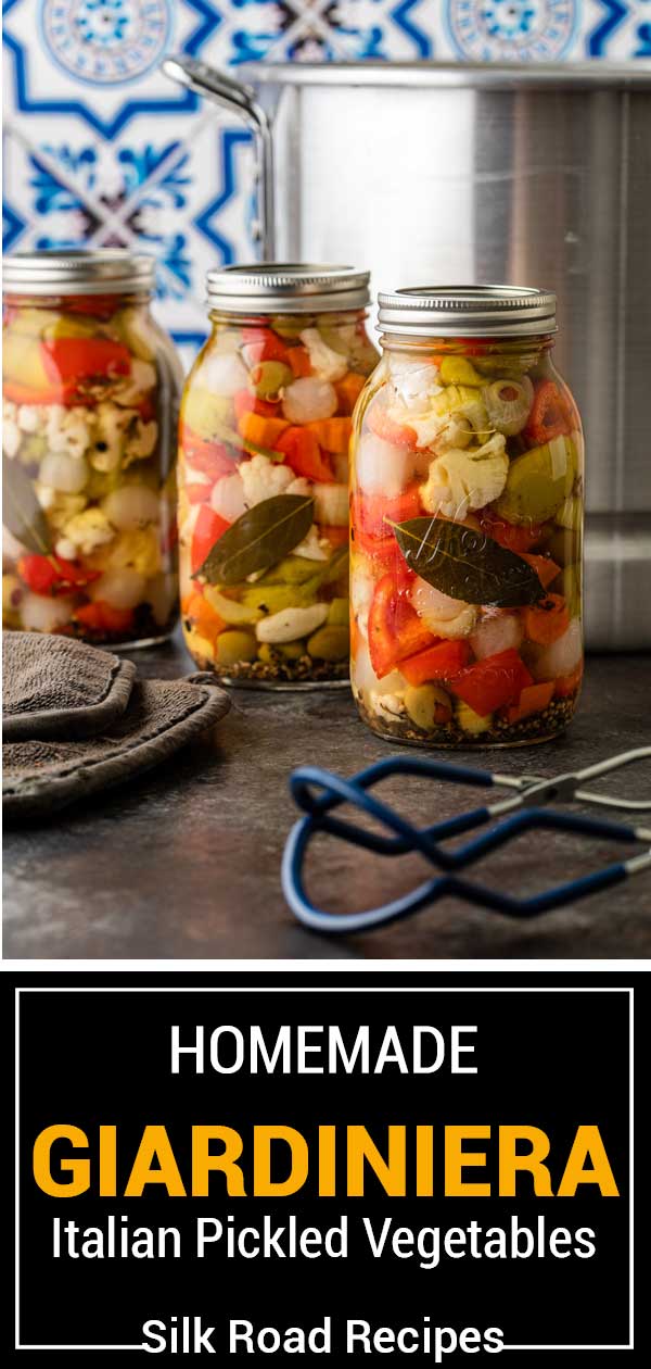 titled image (and shown): homemade giardiniera italian pickled vegetables